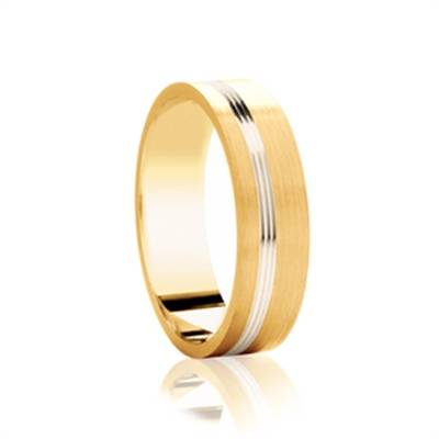 5mm Two Tone Wedding Ring Y