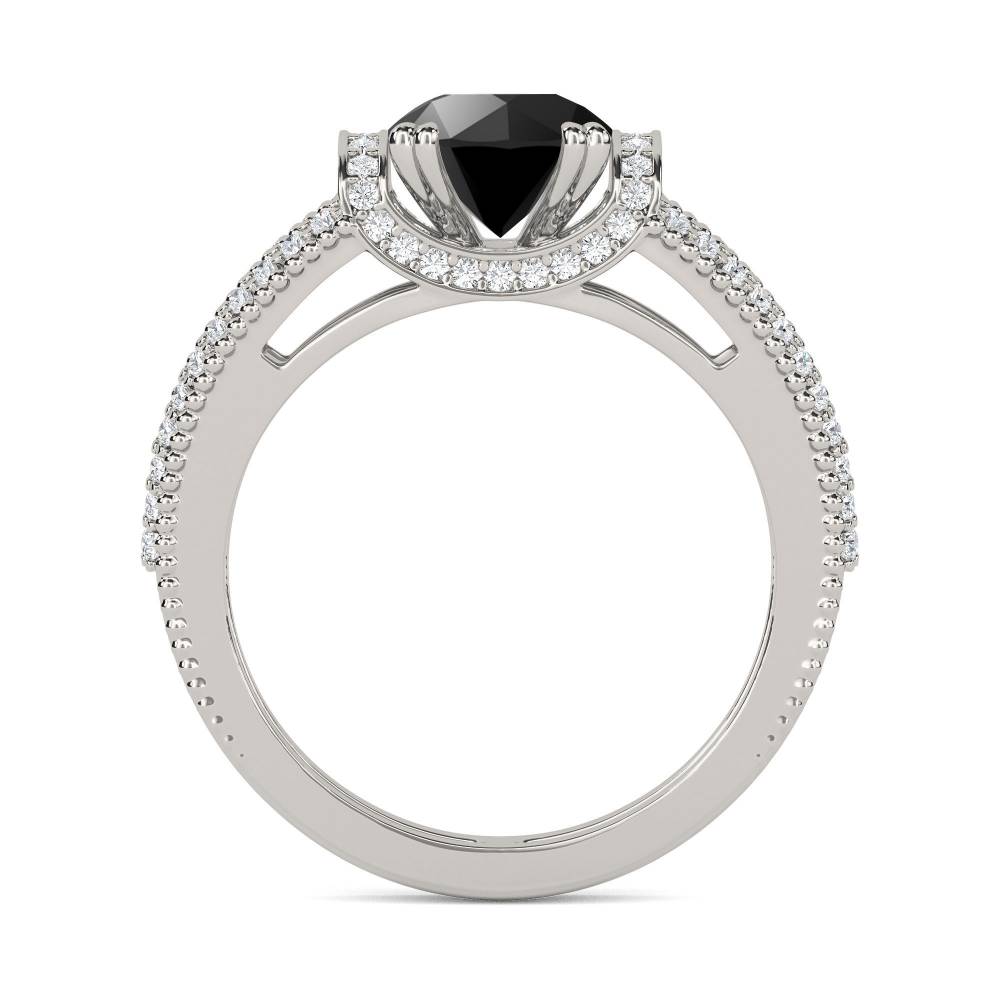 Black Diamond Shoulder Set Ring P