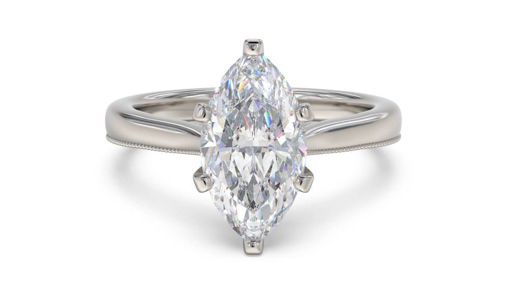 Marquise Diamond Engagement Ring set in Platinum