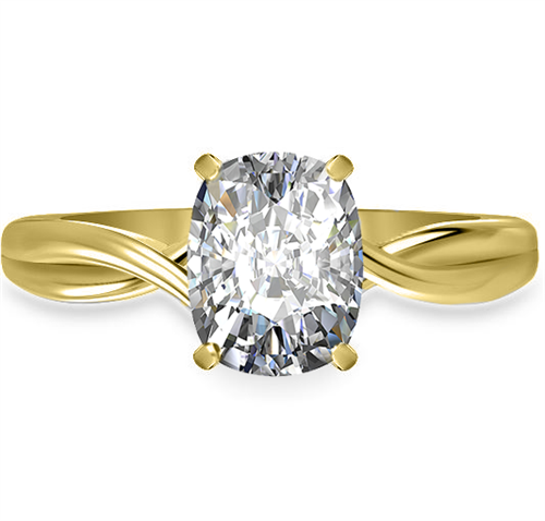 Modern Intertwined Cushion Diamond Engagement Ring Image