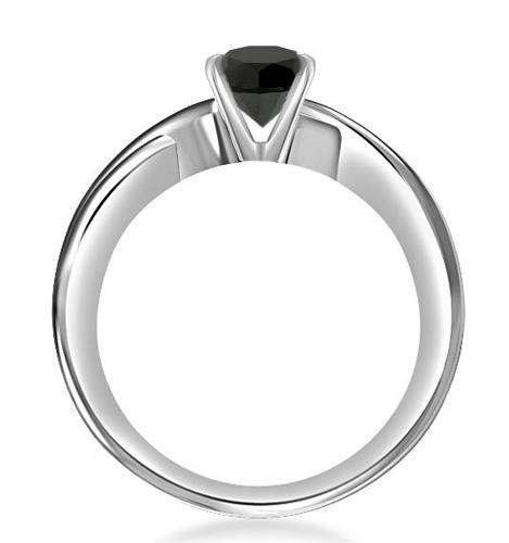 Round Black Diamond Solitaire Ring P