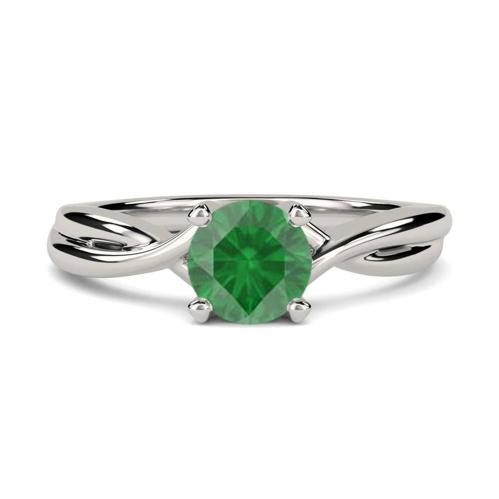 Classic Round Emerald Solitaire Ring P