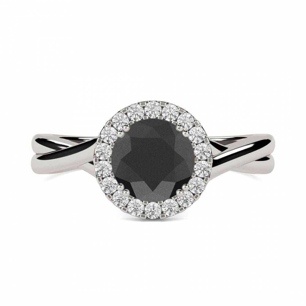 Black Diamond Shoulder Set Ring P