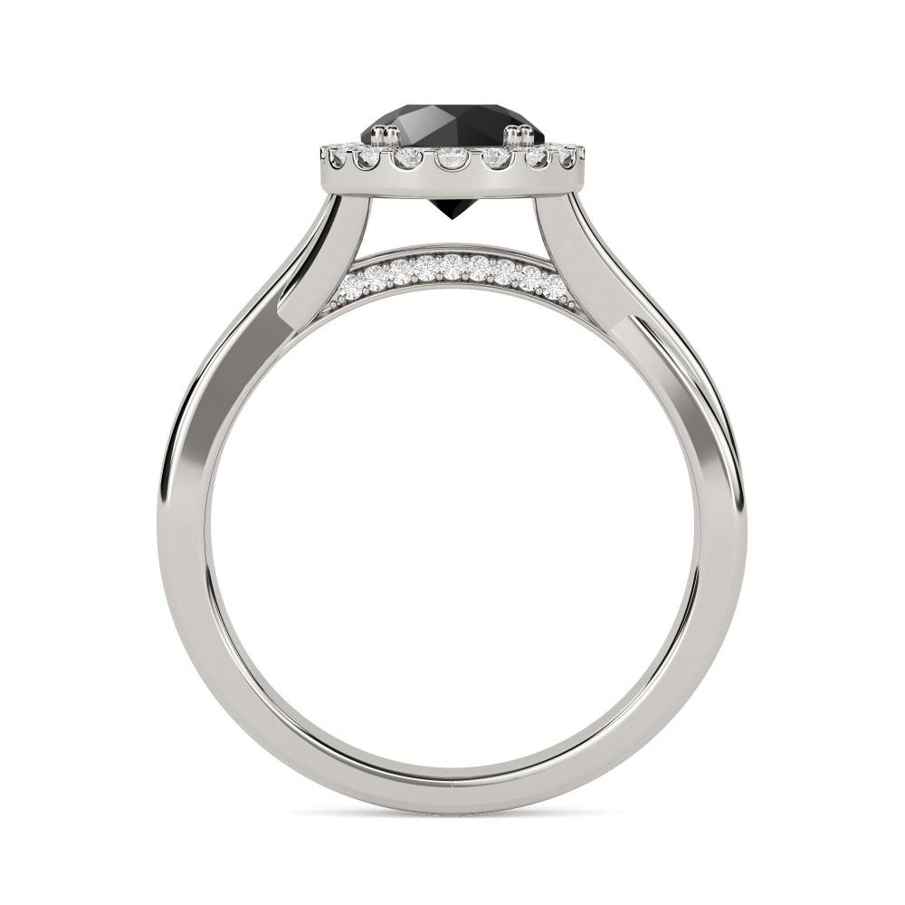 Black Diamond Shoulder Set Ring P