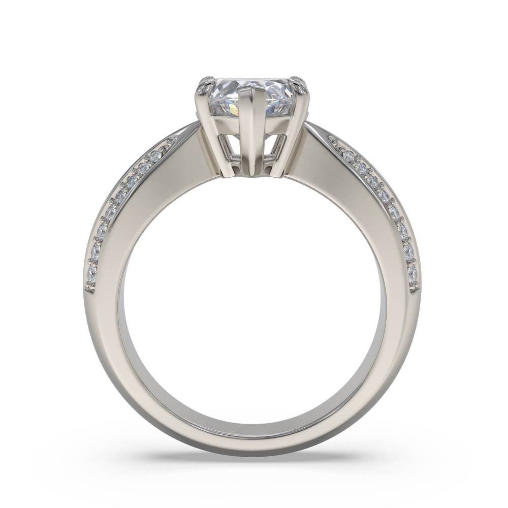 Heart & Round Diamond Engagement Ring set in Platinum