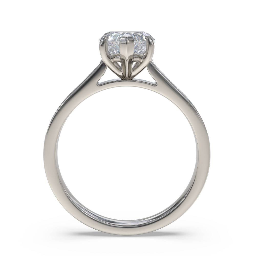 Heart Diamond Shoulder Set Ring set in Platinum