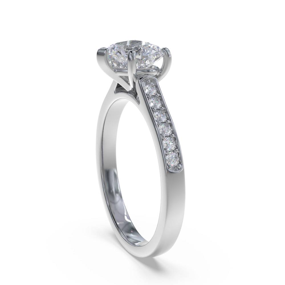 Heart Diamond Shoulder Set Ring W