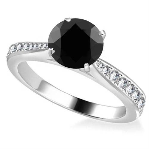 Black Diamond Shoulder Set Ring P