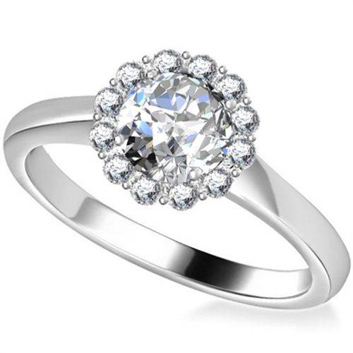 Round Diamond Single Halo Ring Image