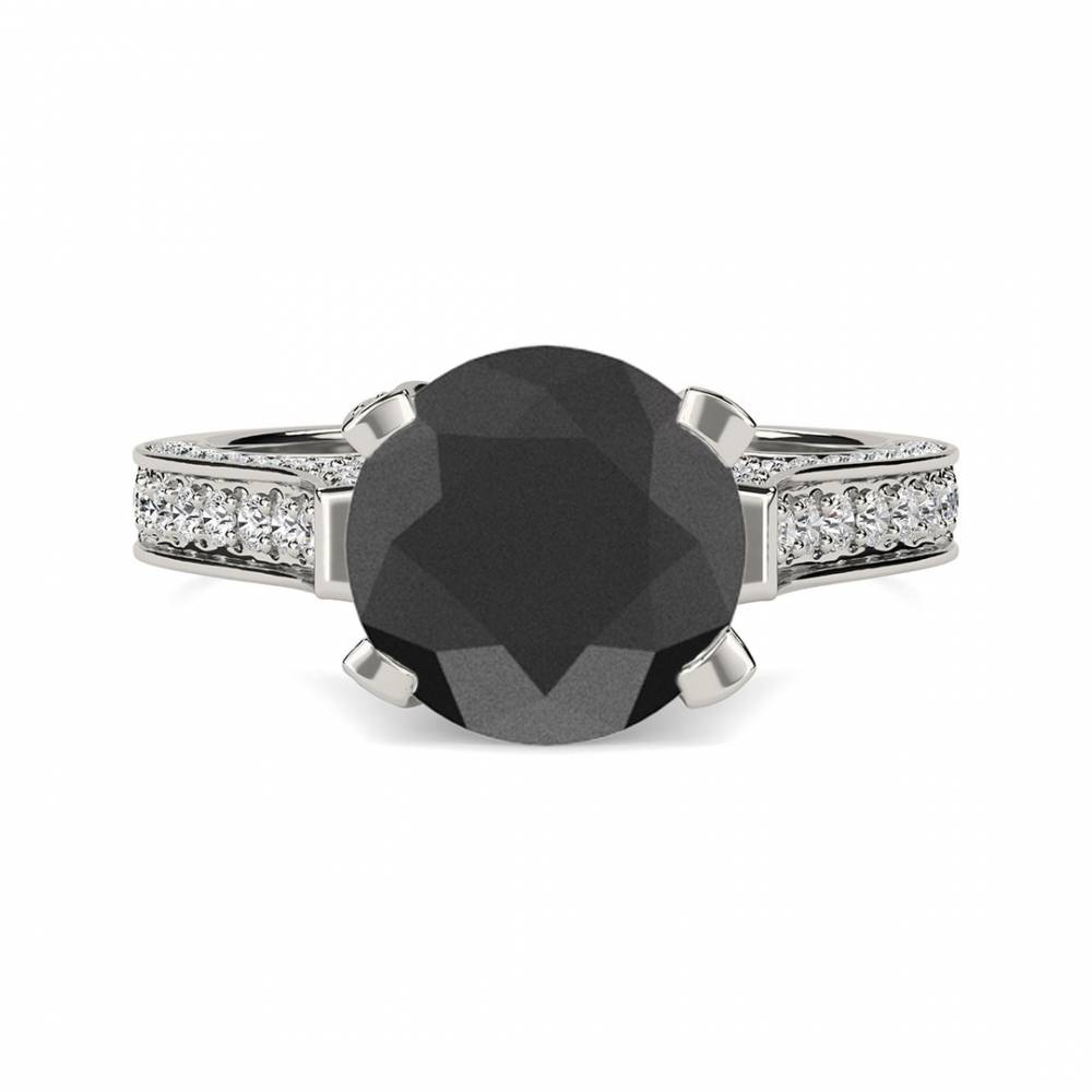 Black Diamond Shoulder Set Ring P