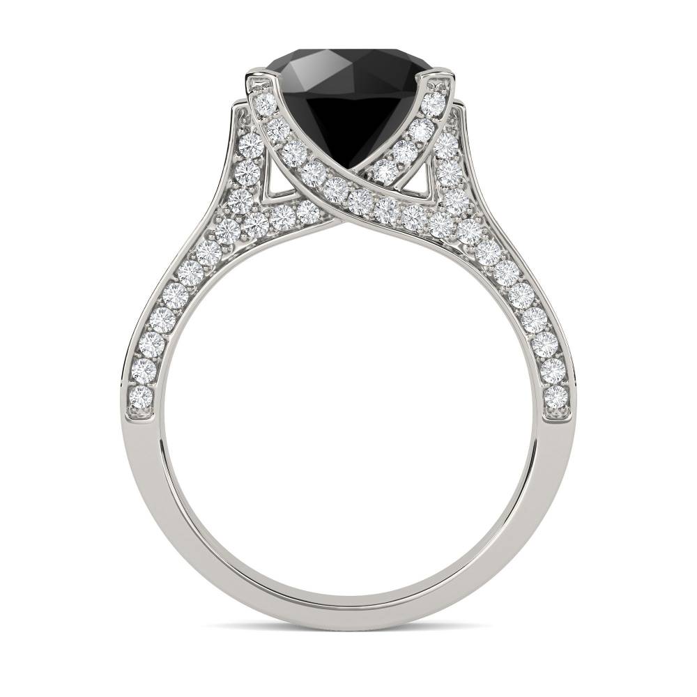 Black Diamond Shoulder Set Ring P