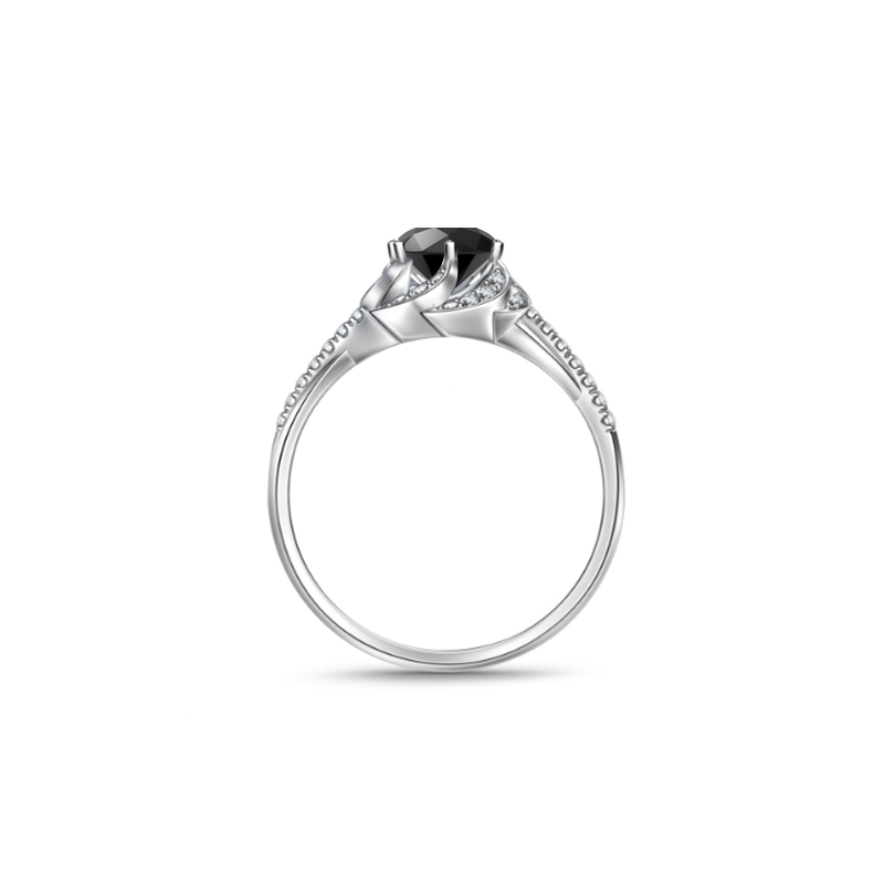 Black Diamond Solitaire Ring P