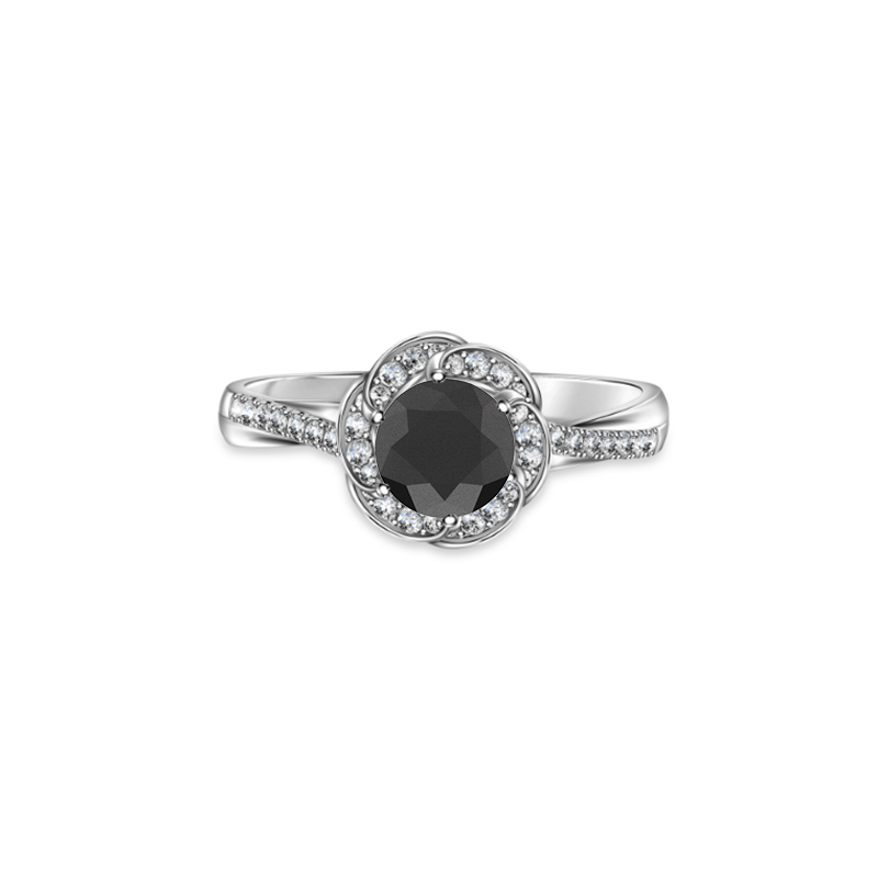 Black Diamond Solitaire Ring P