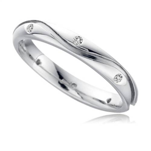 3mm Shaped Diamond Wedding Ring W