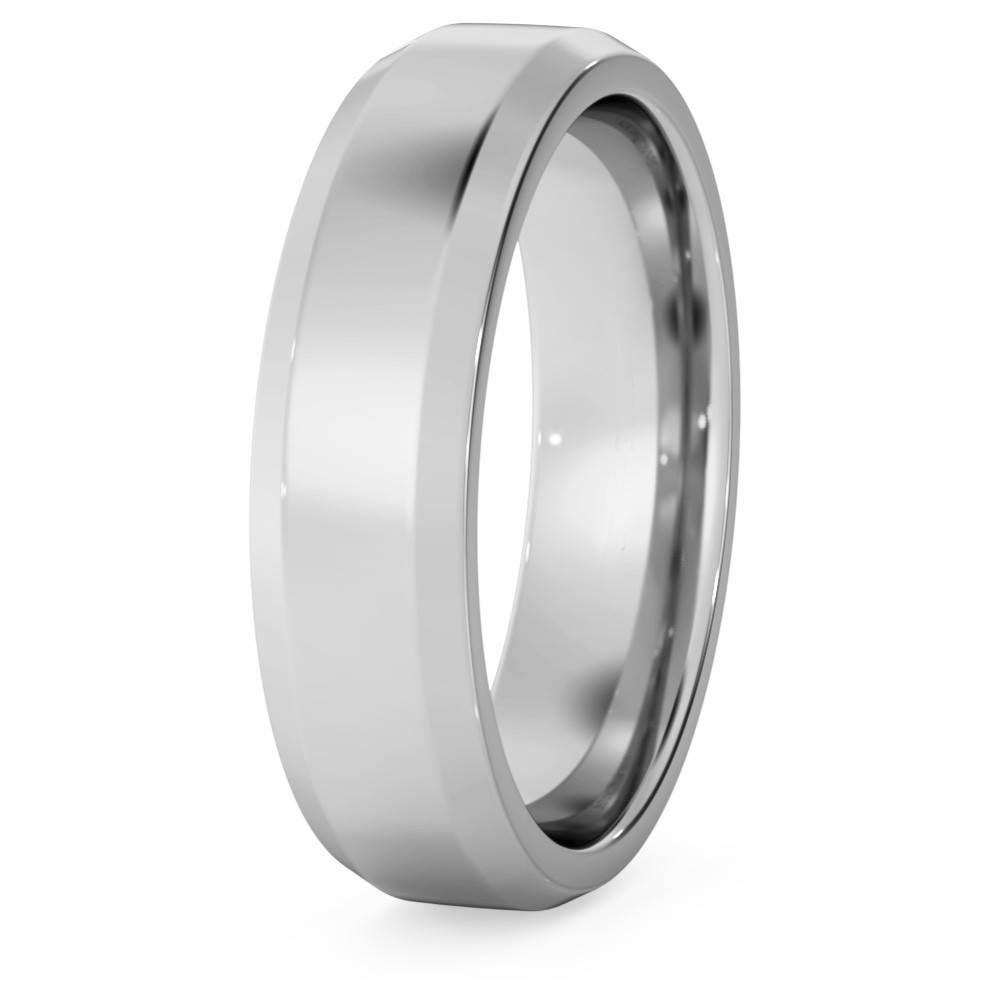 DHBBE5M Bevelled Edge Wedding Ring - 5mm width, 1.8mm depth W