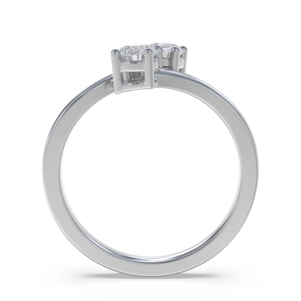 2 Stone Toi Et Moi Diamond Ring set in White Gold