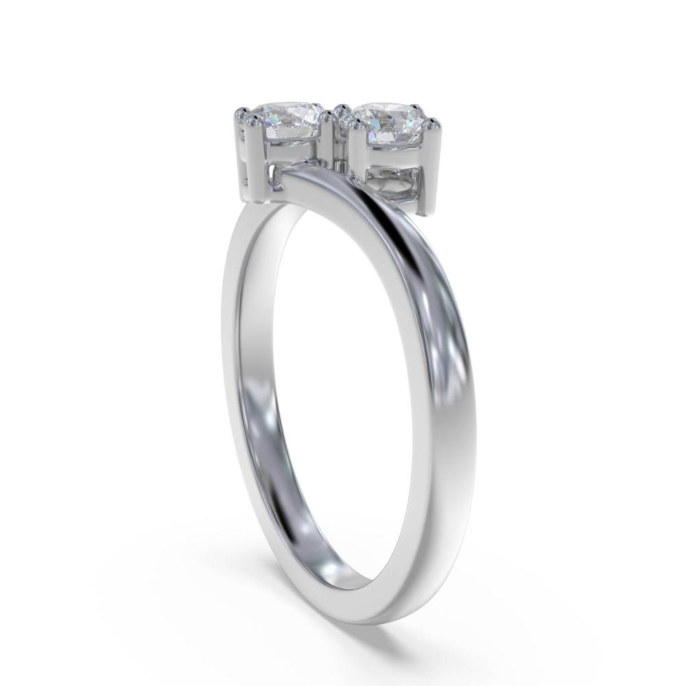 2 Stone Toi Et Moi Diamond Ring set in White Gold