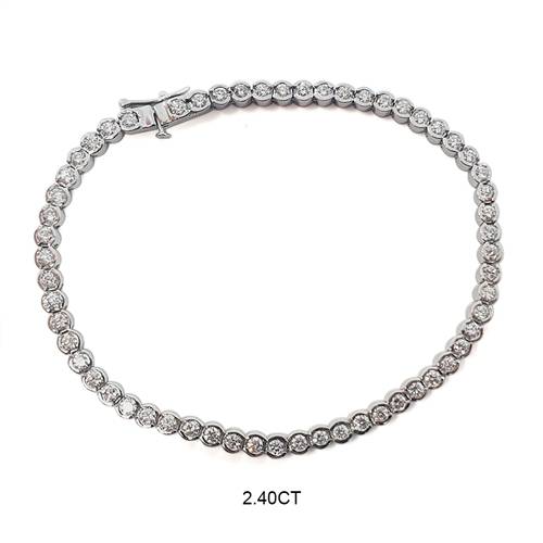 Modern Round Diamond Tennis Bracelet W