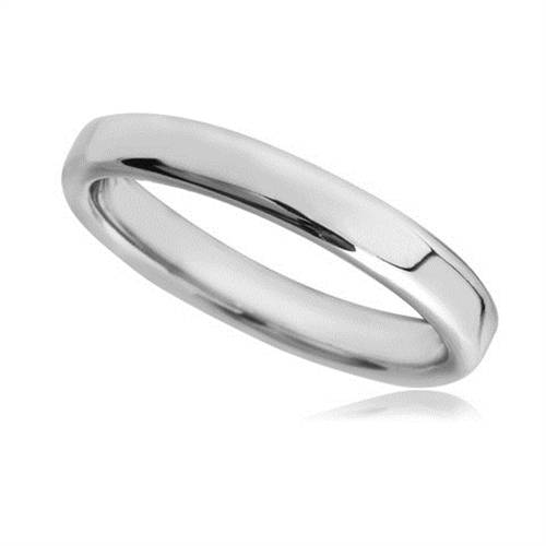 DHBRF25 Slight Court with Flat Edge Wedding Ring - Light weight, 2.5mm width W