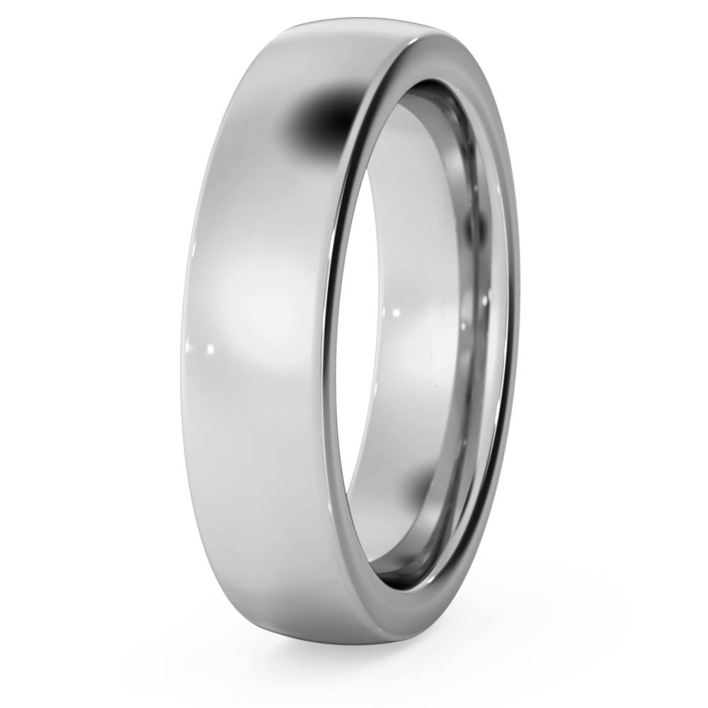 DHBRF5H Slight Court with Flat Edge Wedding Ring - 5mm width, 2.3mm depth W