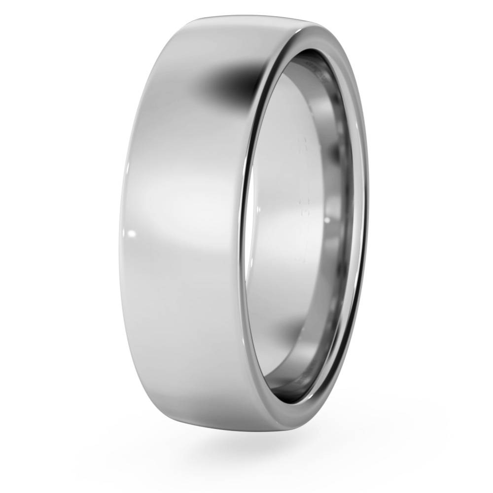 DHBRF6M Slight Court with Flat Edge Wedding Ring - 6mm width, Medium depth W