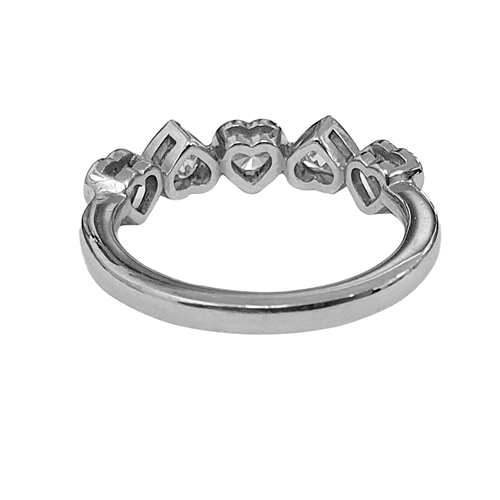 0.96ct VS/FG Heart Cut 5 Stone Diamond Ring