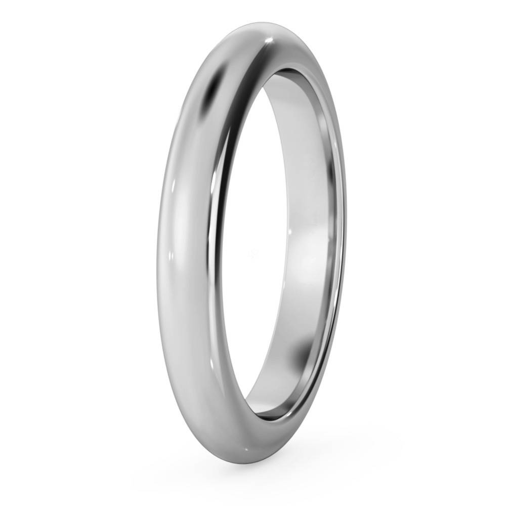 DHD03H D Shape Wedding Ring - Heavy weight, 3mm width W