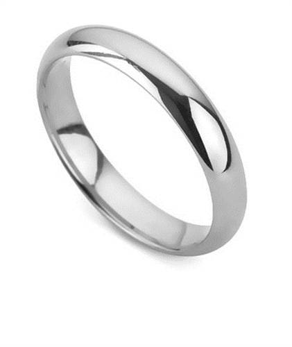 DHD04 D Shape Wedding Ring - Lightweight, 4mm width W