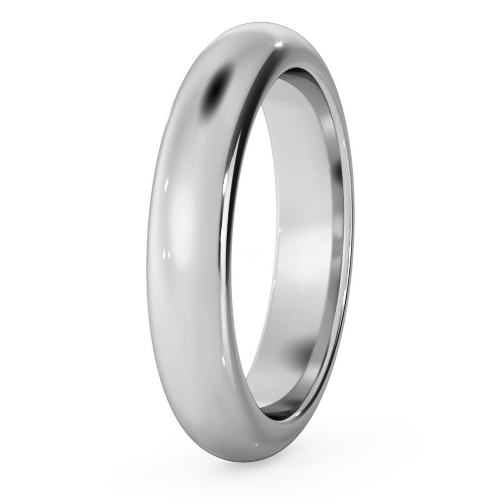 DHD04H D Shape Wedding Ring - Heavy weight, 4mm width W