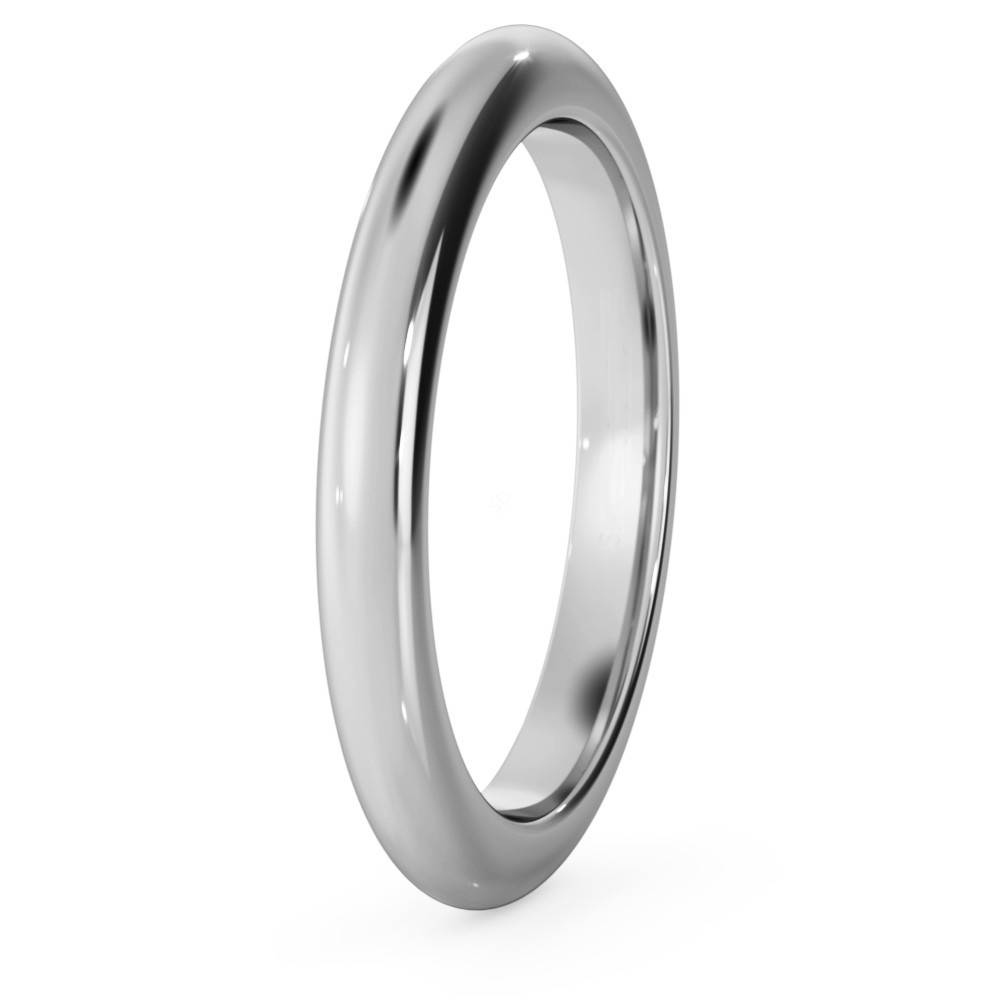 DHD25H D Shape Wedding Ring - Heavy weight, 2.5mm width W