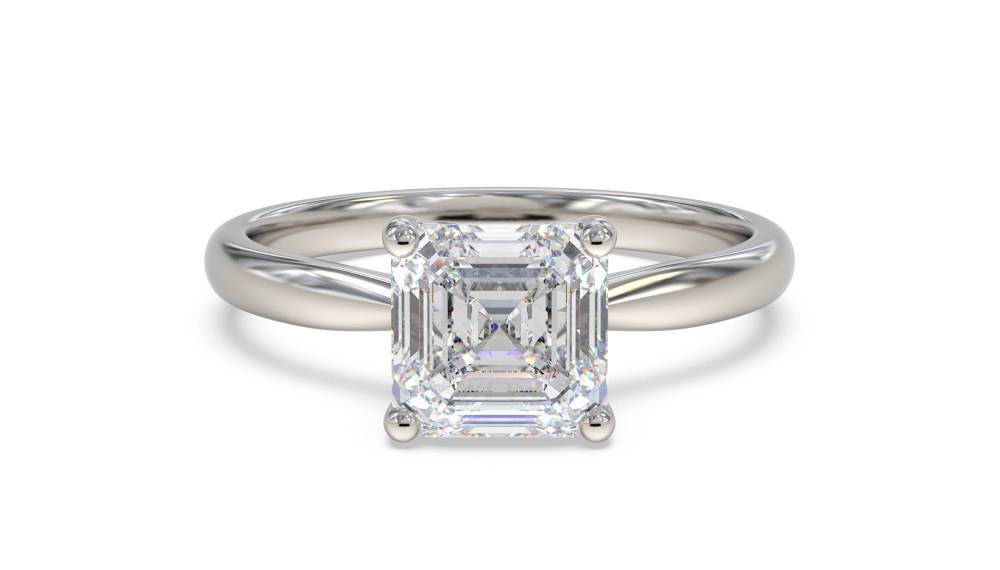 Asscher Diamond Engagement Ring set in Platinum