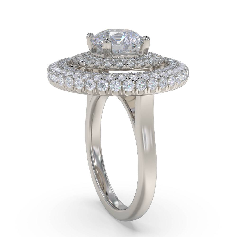 Round Diamond Designer Ring set in Platinum