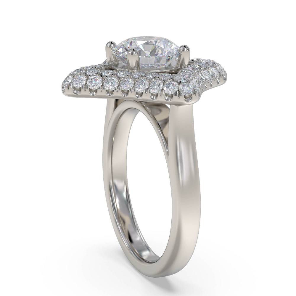 Round Diamond Designer Ring set in Platinum