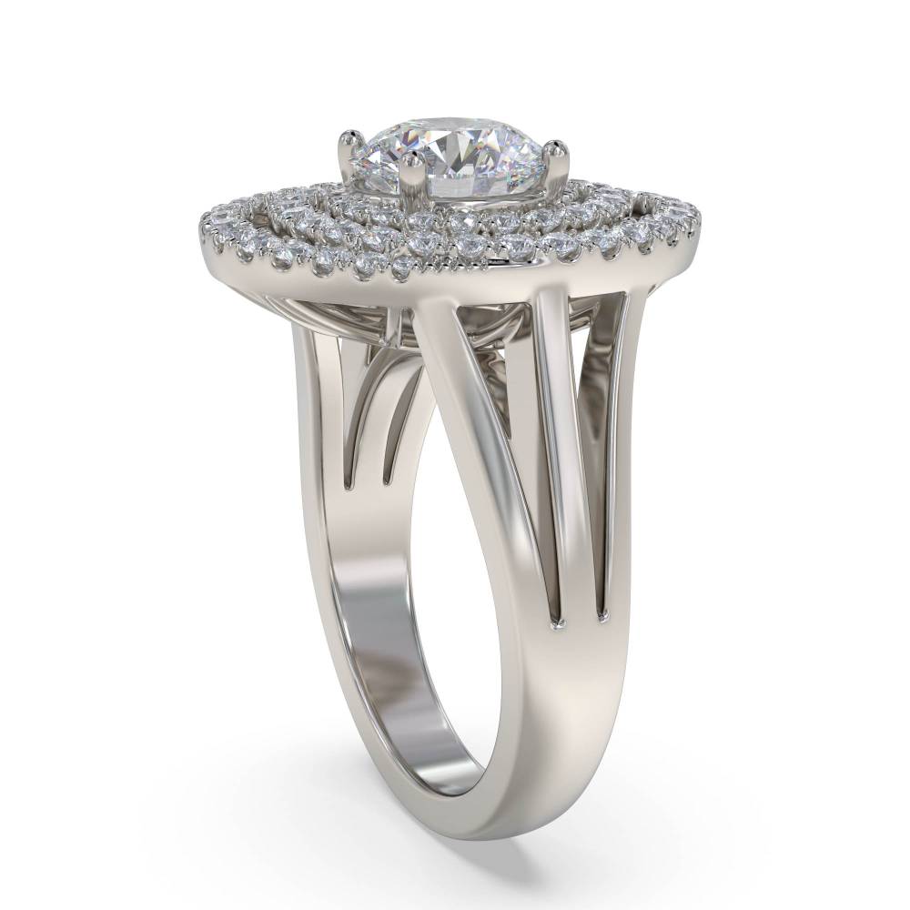 Round Diamond Designer Ring set in Platinum