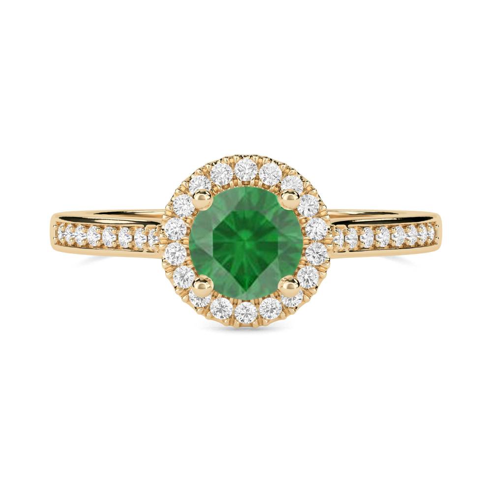 Floral Halo Emerald Diamond Infinity Ring Image