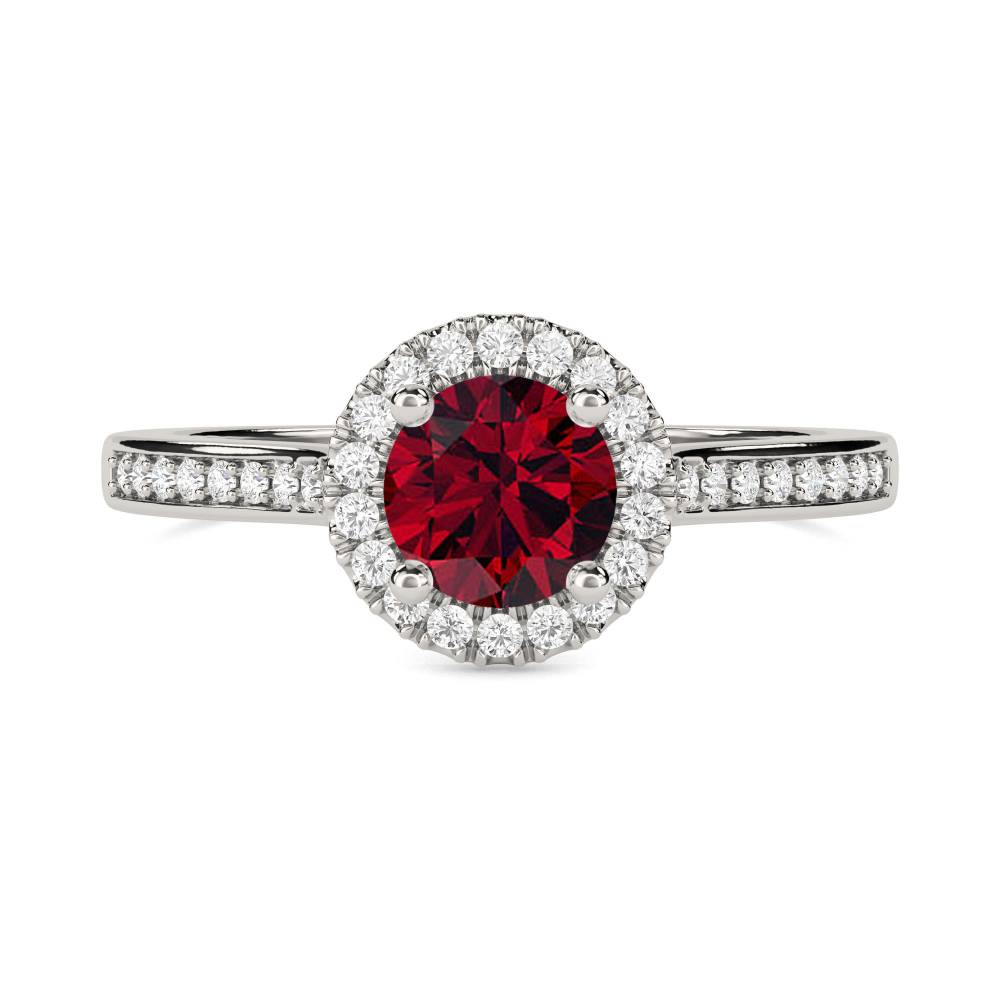 Ruby & Diamond Halo Ring P