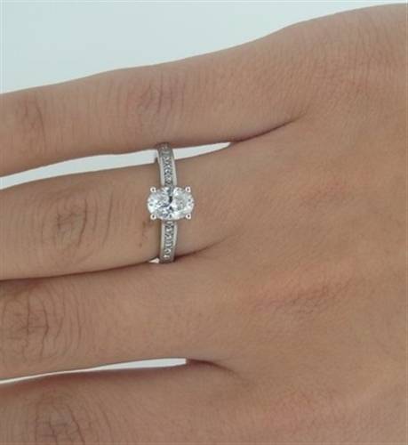 Oval Diamond Shoulder Set Ring Image