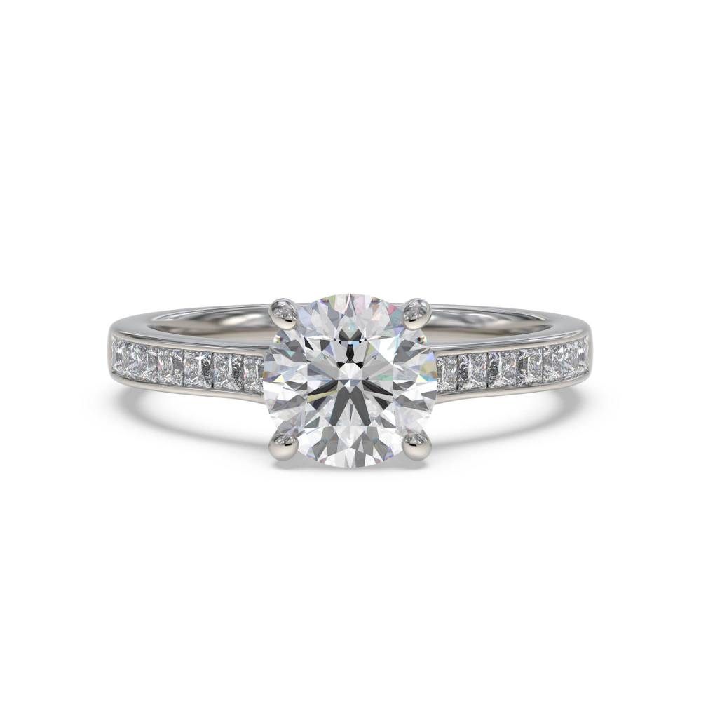 Shoulder Set Diamond Engagement Ring set in Platinum