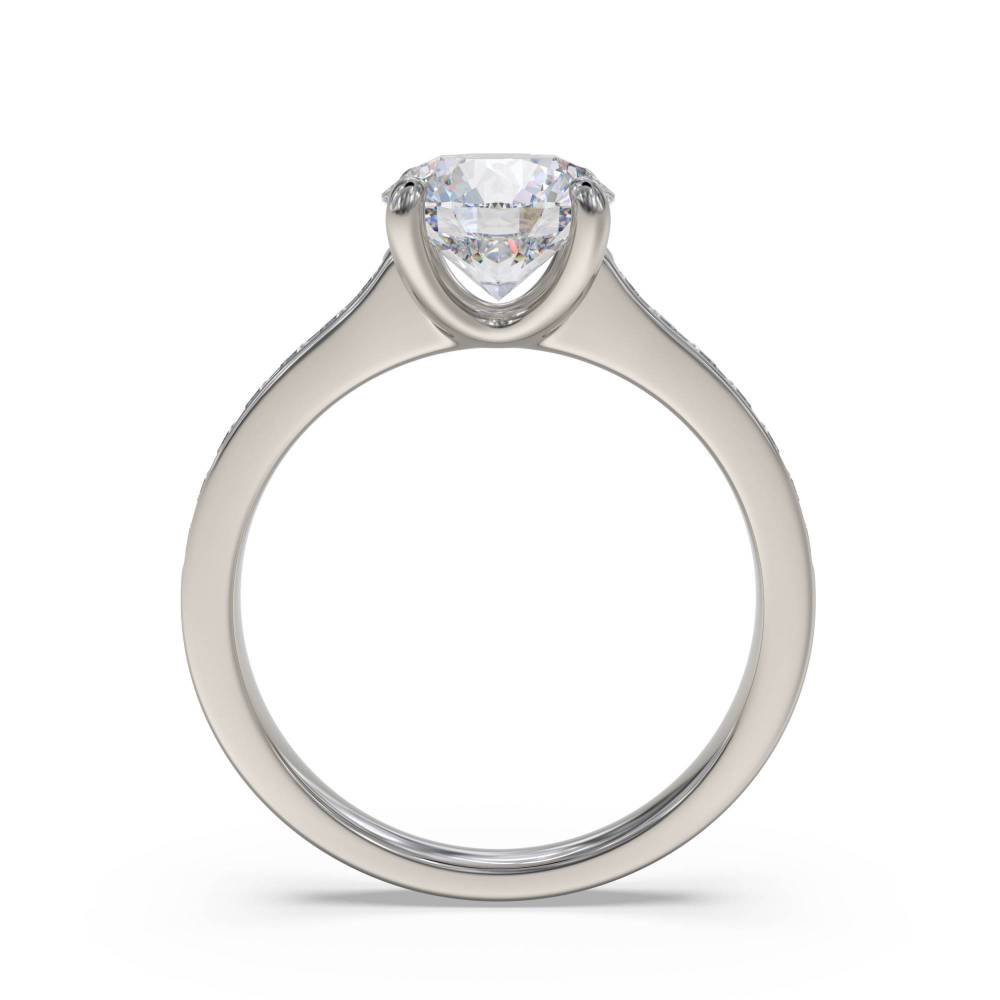 Shoulder Set Diamond Engagement Ring set in Platinum