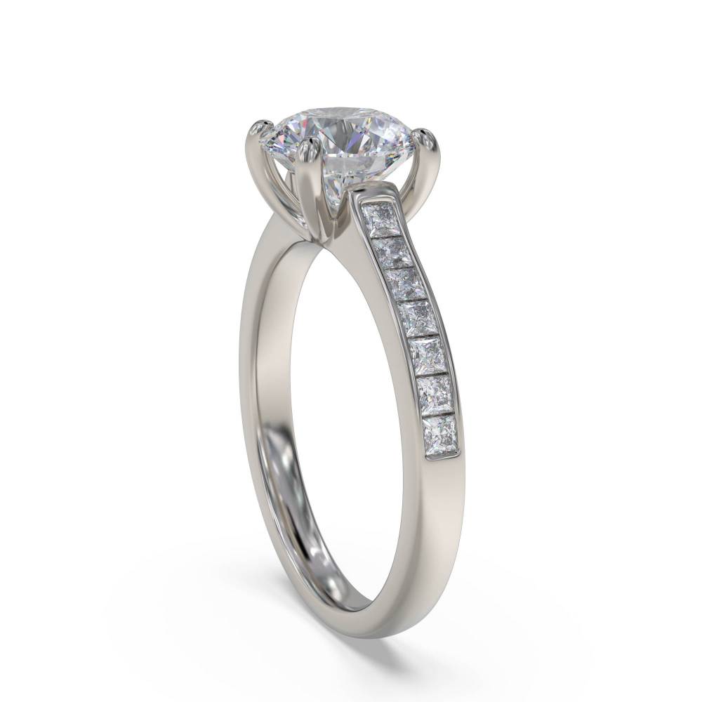 Shoulder Set Diamond Engagement Ring set in Platinum