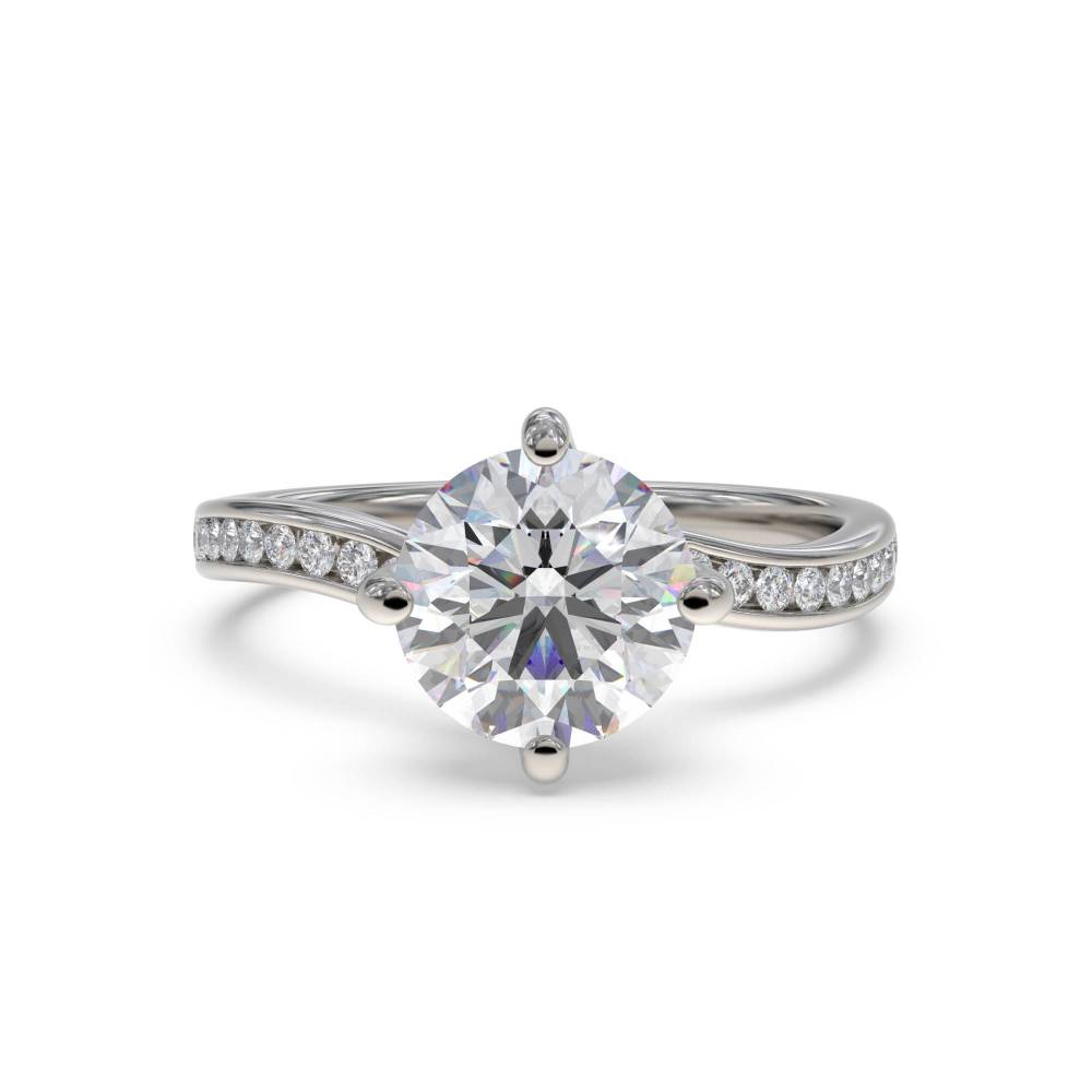 Shoulder Set Diamond Engagement Ring set in Platinum