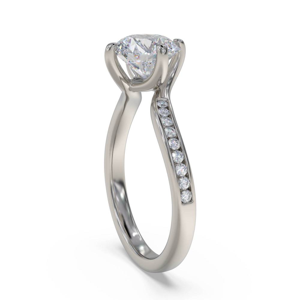 Shoulder Set Diamond Engagement Ring P