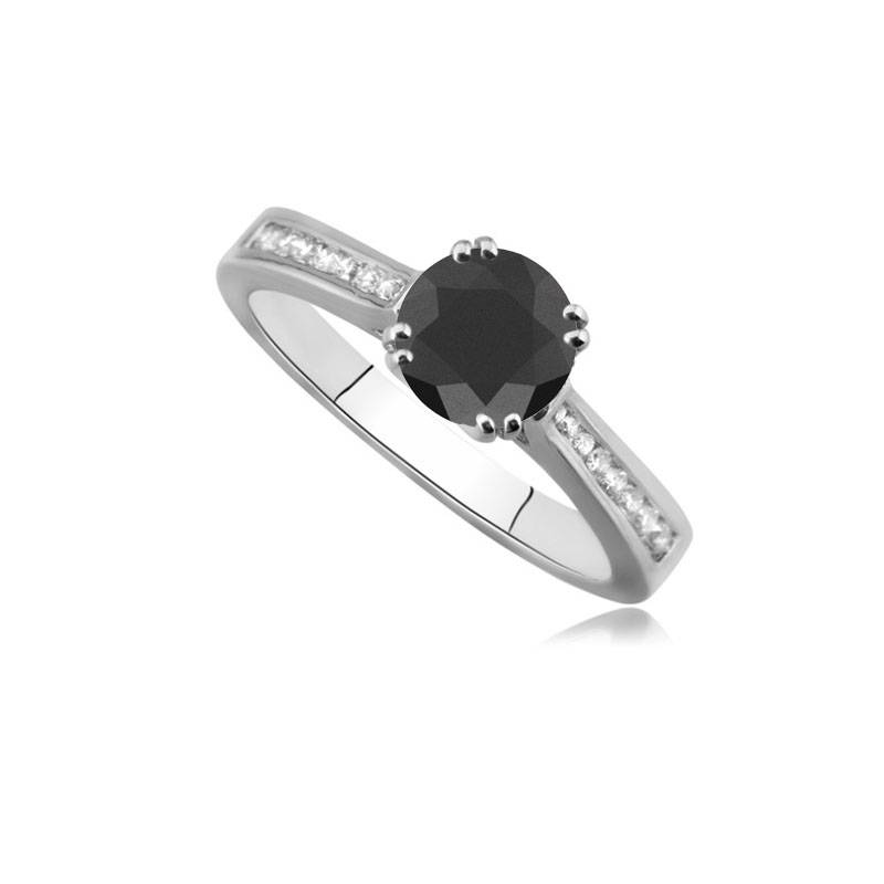 Black Diamond Shoulder Set Ring P