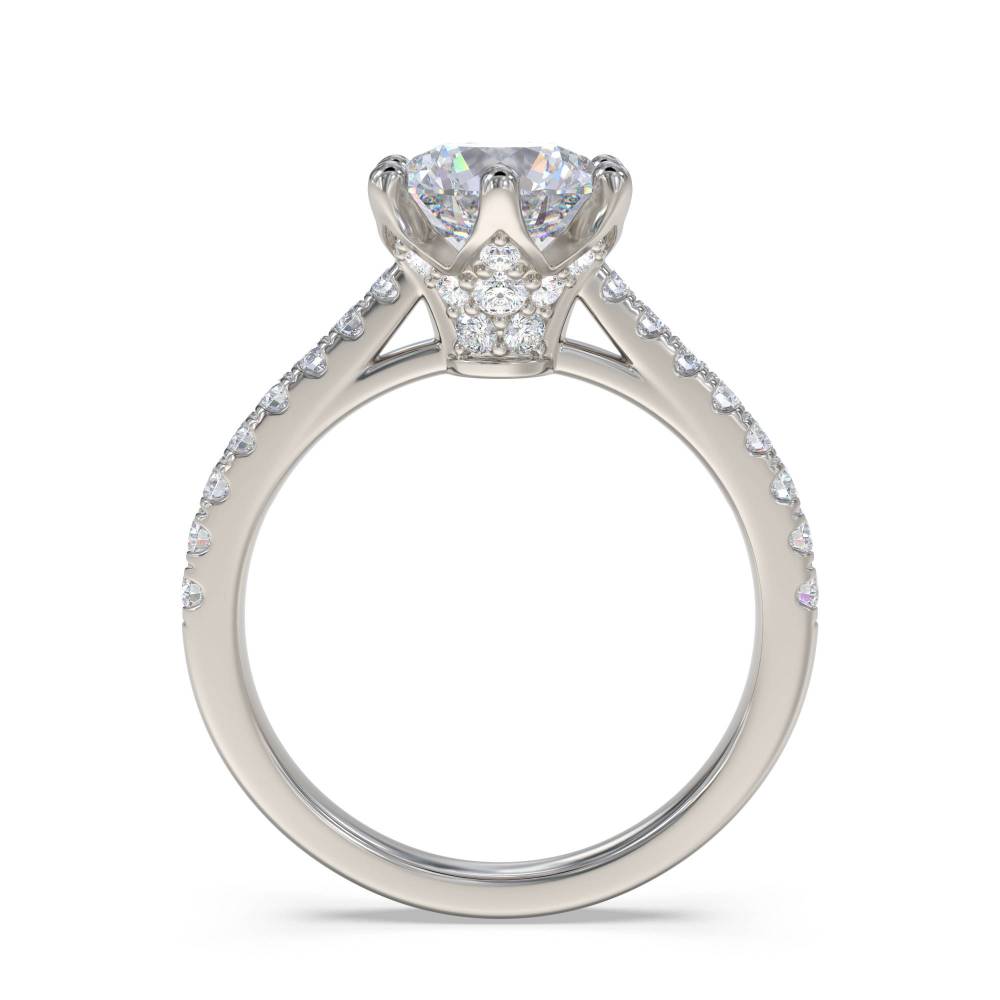 Round Diamond Shoulder Set Ring P