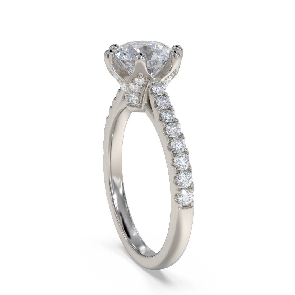 Round Diamond Shoulder Set Ring P