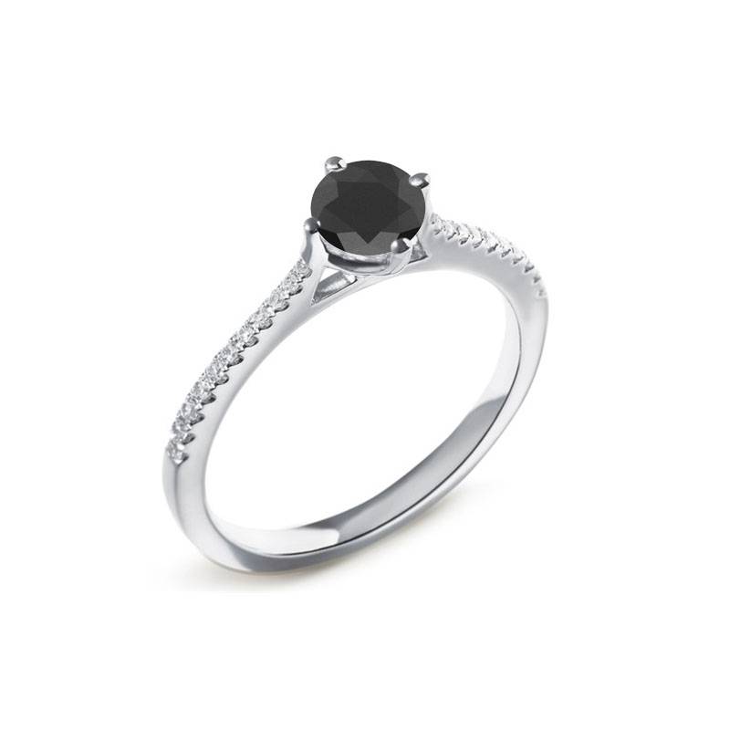 Black Diamond Shoulder Set Ring P