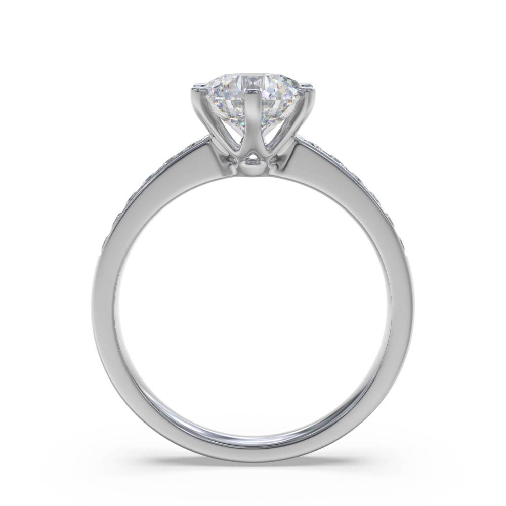 Round Diamond Shoulder Set Ring W