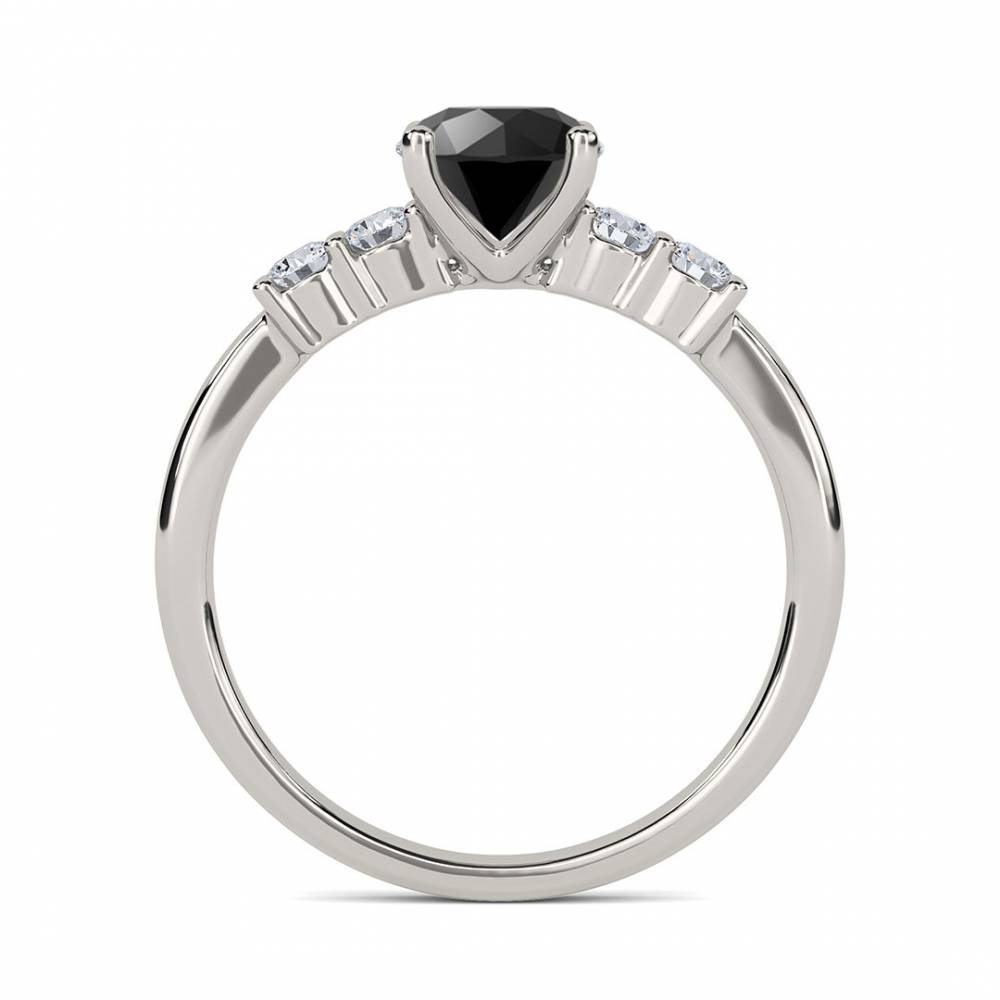 Black Diamond Shoulder Set Ring P