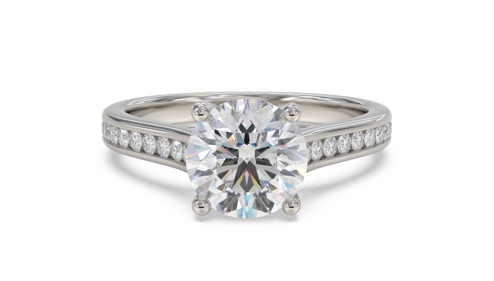 Round Diamond Shoulder Set Ring P