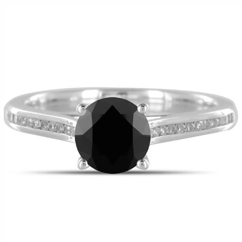 Black Diamond Shoulder Set Ring P